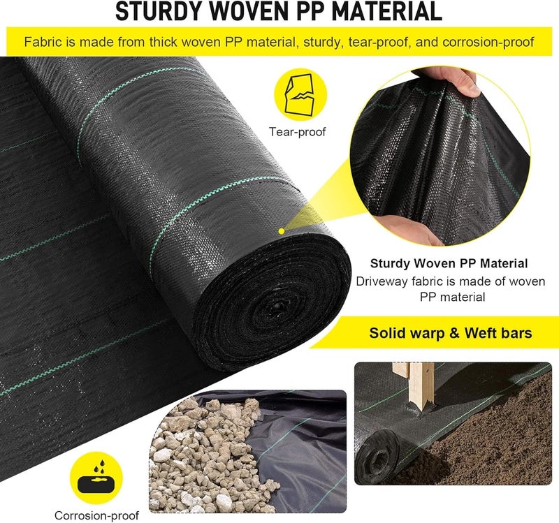 forimo Driveway Fabric, 13x150 ft Road Fabric Commercial Weed Barrier Fabric, Landscape Fabric Heavy Duty 3.5OZ French Drain Fabric for Erosion Control,Landscape Fabric,Weed Barrier,Construction Projects - Image 3